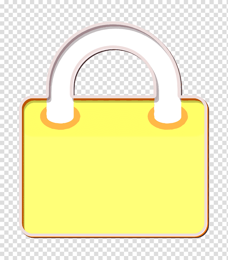 Padlock icon Miscellaneous icon Lock icon, Rectangle M, Yellow, Meter, Symbol, Material, Mathematics transparent background PNG clipart