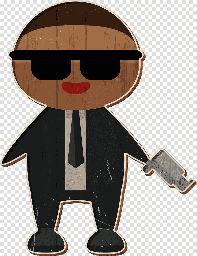 Hitman icon Miniman icon, Character, Cartoon, Gentleman, Glasses transparent background PNG clipart