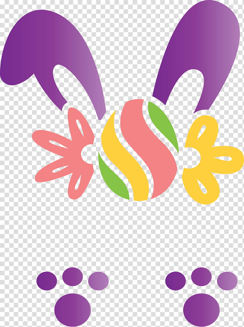 easter bunny easter day cute rabbit, Purple, Violet, Paw transparent background PNG clipart