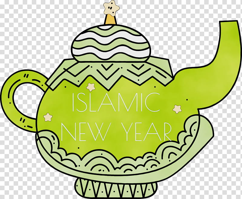 leaf green m-tree tortoise line, Islamic New Year, Arabic New Year, Hijri New Year, Muslims, Watercolor, Paint, Wet Ink transparent background PNG clipart