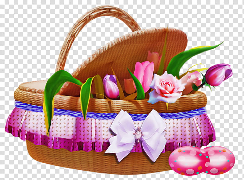 easter basket with eggs easter day basket, Picnic Basket, Flower Girl Basket, Present, Gift Basket, Food, Mishloach Manot, Hamper transparent background PNG clipart