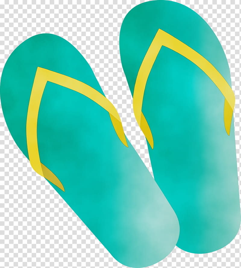 flip-flops shoe green font turquoise, Travel Elements, Watercolor, Paint, Wet Ink, Flipflops transparent background PNG clipart