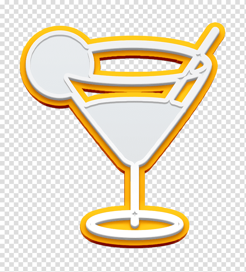 Glass icon Cocktail icon Gastronomy icon, Cocktail Glass, Martini, Yellow, Line, Meter, Geometry transparent background PNG clipart