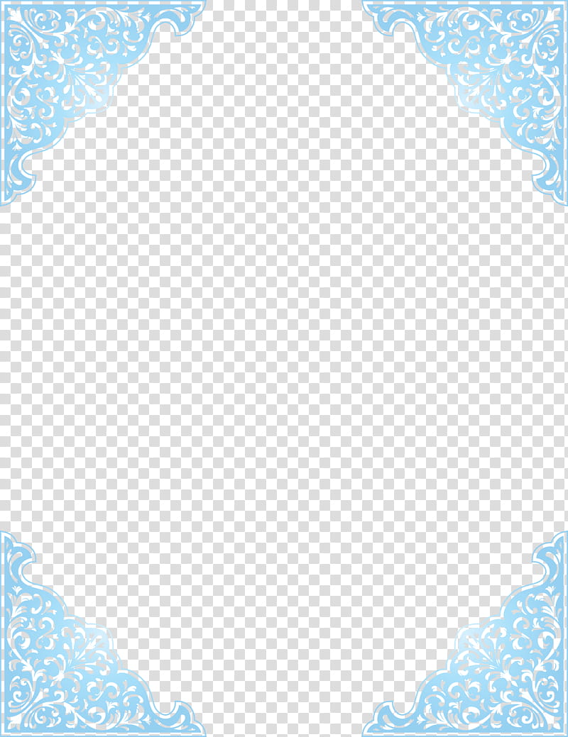 Corner Frame, Aqua transparent background PNG clipart