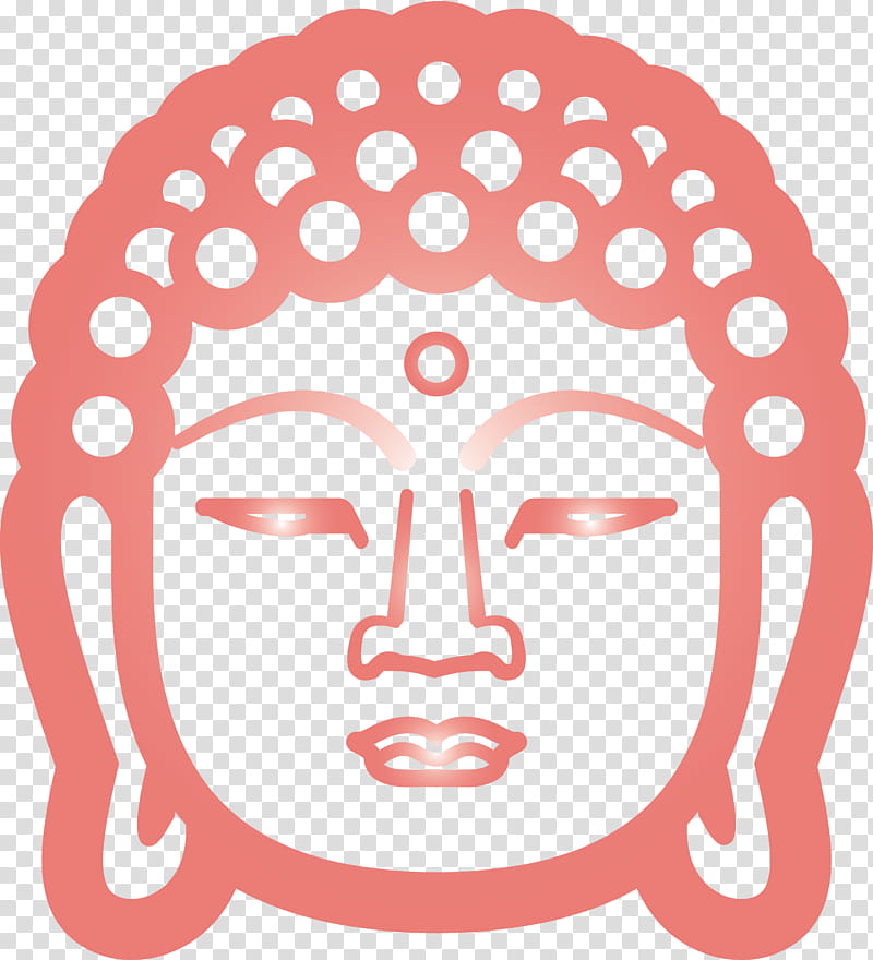 Buddha, Face, Head, Cheek, Nose, Pink, Forehead, Line Art transparent background PNG clipart