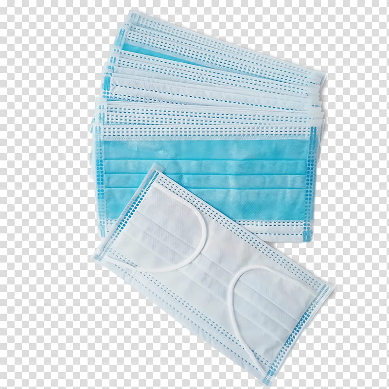 surgical mask medical mask COVID19, Coronavirus, Blue, Turquoise, Aqua, Textile, Handkerchief, Incontinence Aid transparent background PNG clipart