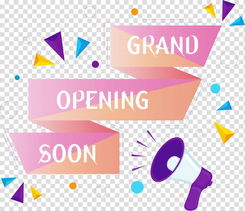 Grand Opening Soon, Logo, Angle, Line, Point, Purple, Meter, Area transparent background PNG clipart