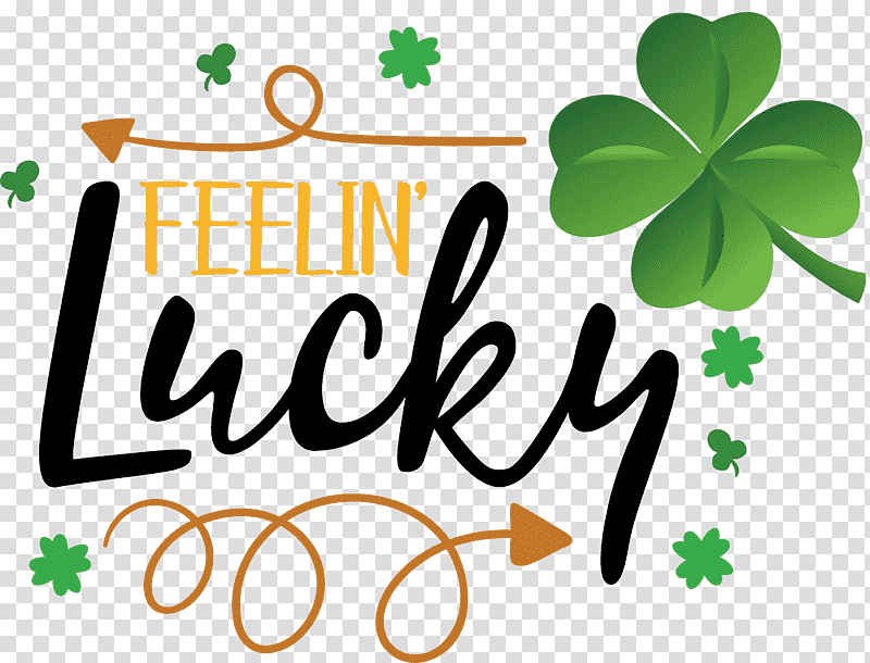 Saint Patrick Patricks Day Feelin Lucky, Logo, Leaf, Flower, Green, Symbol, Meter transparent background PNG clipart