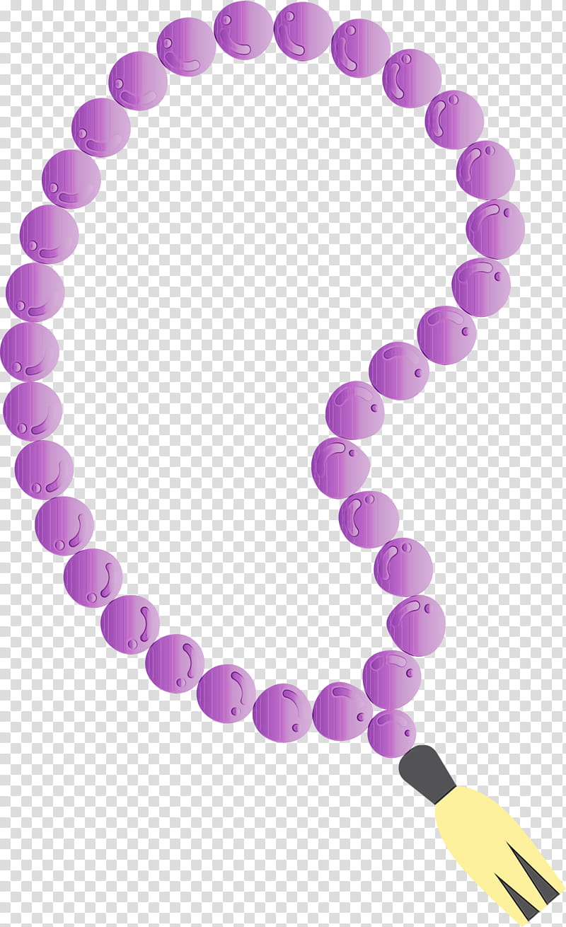 purple violet bead body jewelry jewelry making, Ramadan, Islam, Muslims, Watercolor, Paint, Wet Ink, Jewellery transparent background PNG clipart