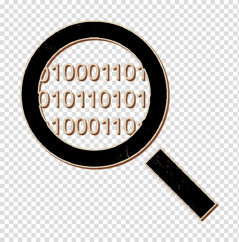 Code icon interface icon Search code interface symbol of a magnifier with binary code numbers icon, Data Icons Icon, Meter transparent background PNG clipart