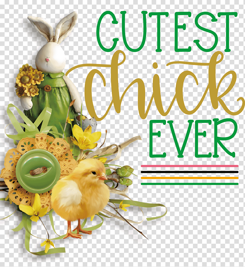 Happy Easter Cutest Chick Ever, Floral Design, Easter Bunny, Cut Flowers, Meter, Fruit, Plants transparent background PNG clipart