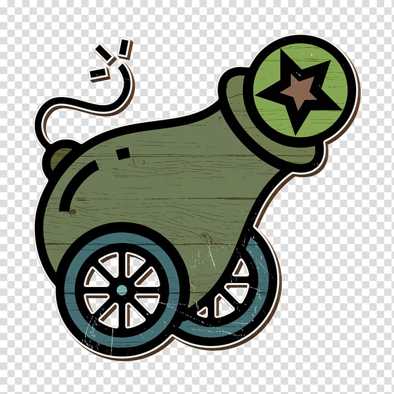 Cannon icon Circus icon Fuse icon, Car, Wheel, Horse, Rim, Chariot, Green transparent background PNG clipart