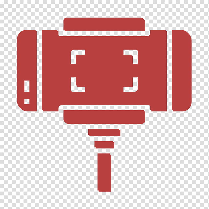 Selfie stick icon graphy icon Stabilizer icon, Icon, Red, Material Property transparent background PNG clipart