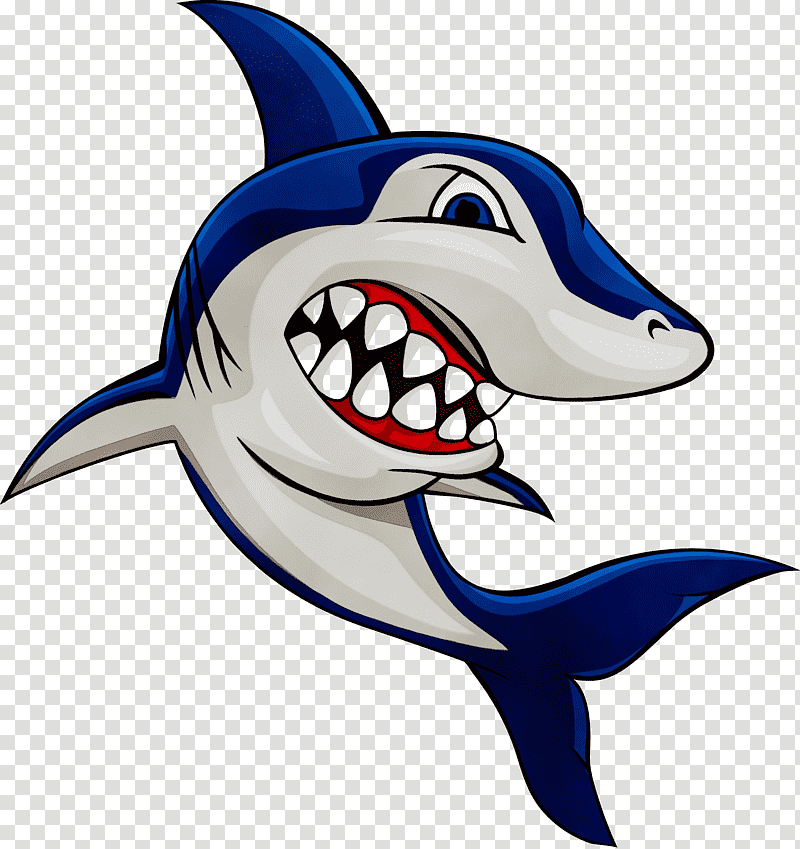 sharks cartoon great white shark shark jaws fish, Watercolor, Paint, Wet Ink, Drawing, Poster, Sticker transparent background PNG clipart