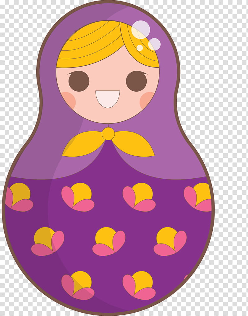 Colorful Russian Doll, Character, Petal, Purple, Face, Character Created By transparent background PNG clipart