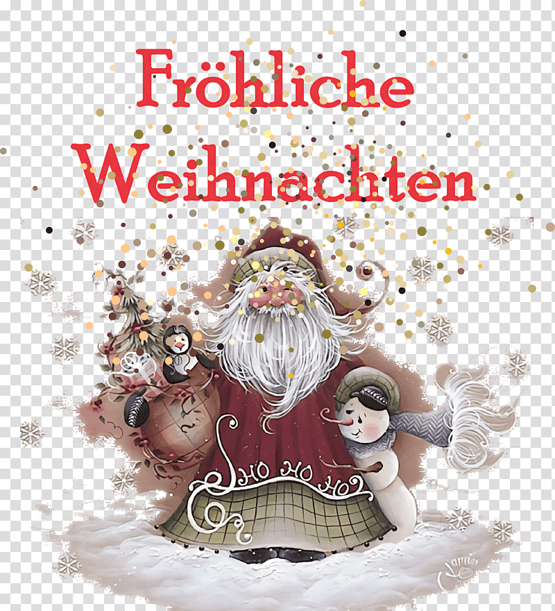 Frohliche Weihnachten Merry Christmas, Christmas Day, Holiday Ornament, Christmas Ornament, Poster, Christmas Ornament M, Santa Clausm transparent background PNG clipart