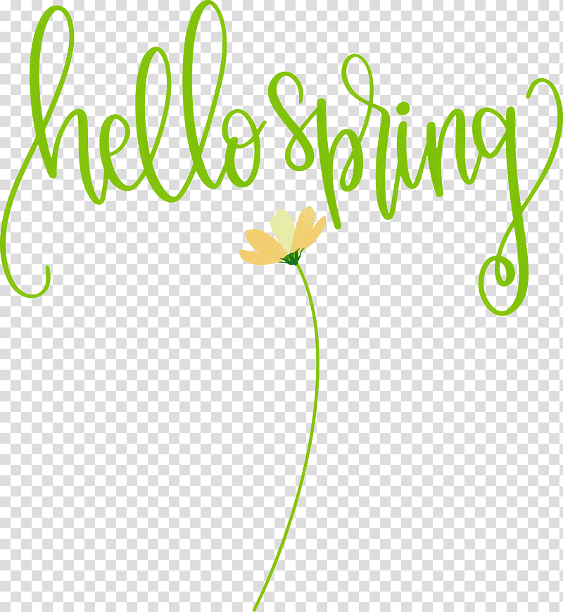 Hello Spring Spring, Spring
, Leaf, Logo, Floral Design, Plant Stem, Green transparent background PNG clipart