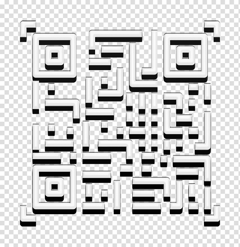 Qr code icon Online Shop Icon icon Scan icon, Black And White M, Meter, Maze, Number, Mathematics, Geometry transparent background PNG clipart