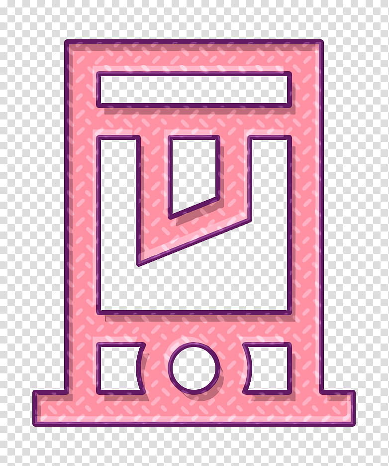 Guillotine icon Medieval icon French revolution icon, Line, Angle, Pink M, Number, Area, Meter transparent background PNG clipart