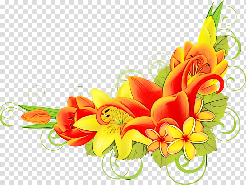 Floral design, Lily Flower, Watercolor, Paint, Wet Ink, Cut Flowers, Flower Bouquet, Yellow transparent background PNG clipart