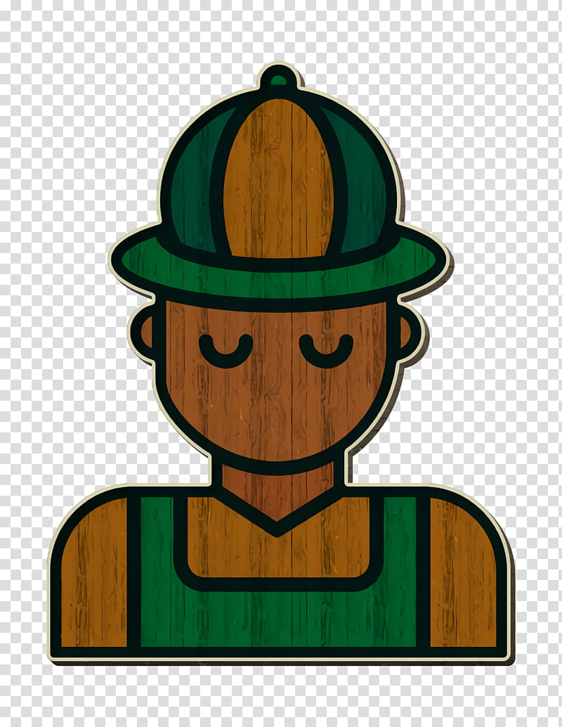 Man icon Hunter icon Hunting icon, Green, Hat, Cartoon, Headgear, Personal Protective Equipment, Costume Hat, Symbol transparent background PNG clipart