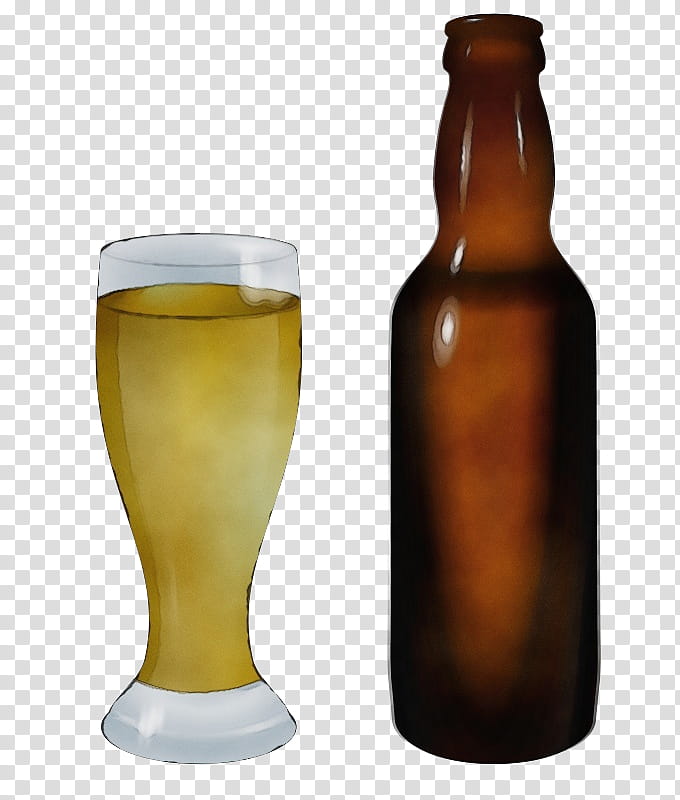 bottle glass bottle beer bottle drink beer, Watercolor, Paint, Wet Ink, Wheat Beer, Drinkware, Beer Glass, Lager transparent background PNG clipart