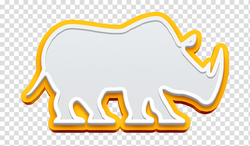 Africa icon Rhinoceros Facing Right icon animals icon, Animal Silhouettes Icon, Elephant, Logo, Yellow, Meter, Mammuthus Primigenius transparent background PNG clipart