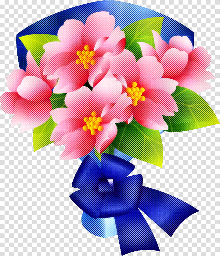 Artificial flower, Bunch Flower Cartoon, Frangipani, Petal, Plant, Bouquet, Pink, Cut Flowers transparent background PNG clipart