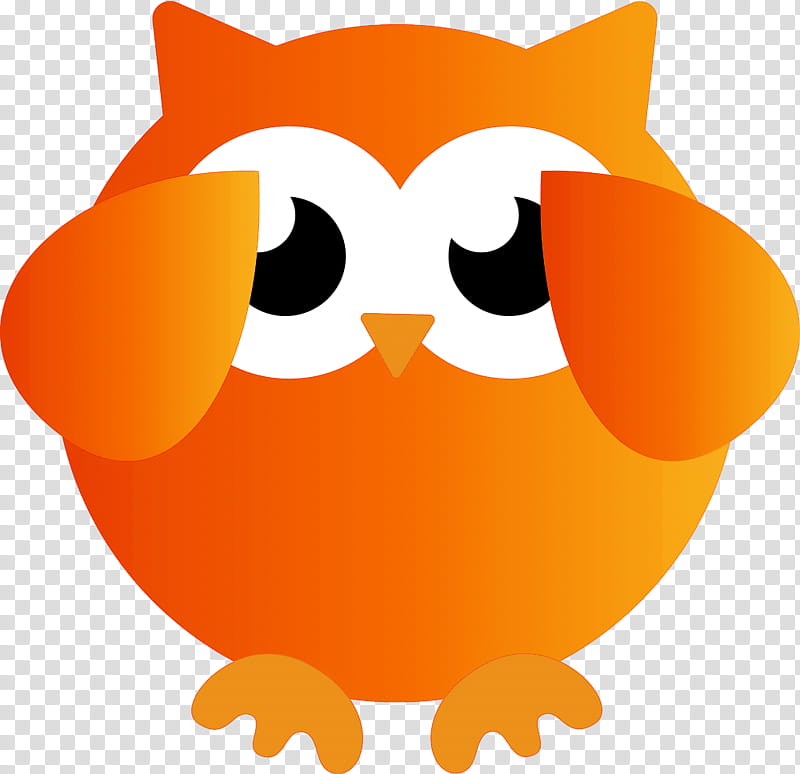 orange owl clipart