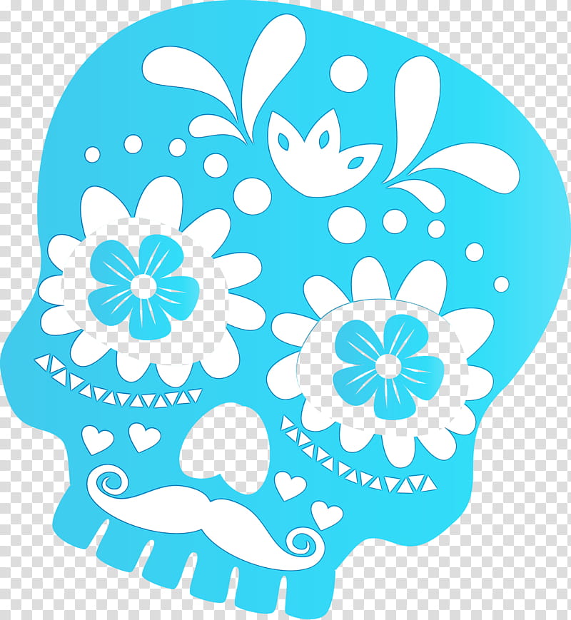 headgear flower line point pattern, Calavera, La Calavera Catrina, Sugar Skull, Watercolor, Paint, Wet Ink, Area transparent background PNG clipart