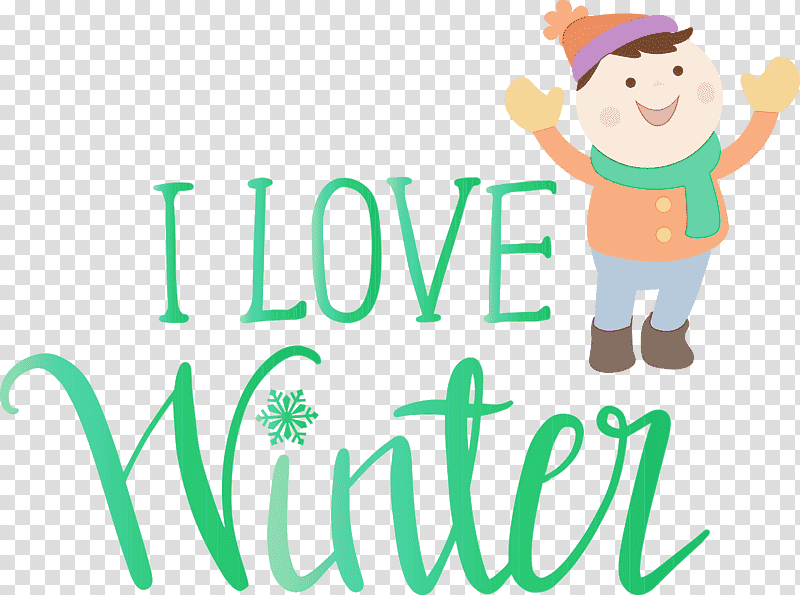logo cartoon character happiness line, I Love Winter, Winter
, Watercolor, Paint, Wet Ink, Behavior transparent background PNG clipart