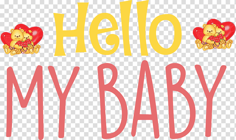infant baby announcement greeting card t-shirt, Hello My Baby, Valentines Day, Watercolor, Paint, Wet Ink, Tshirt transparent background PNG clipart