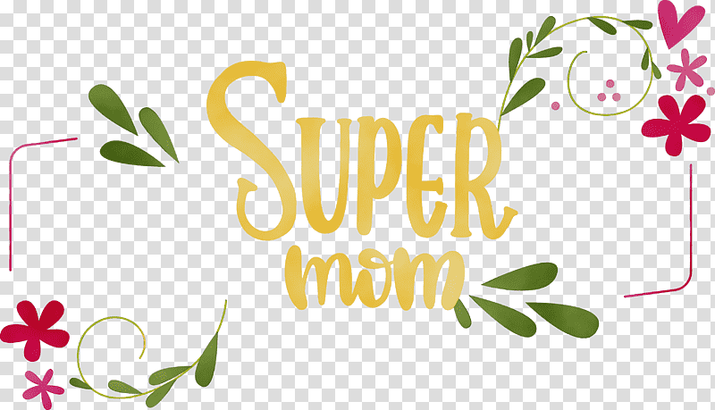 Floral design, Mothers Day, Mom, Super Mom, Best Mom, Watercolor, Paint transparent background PNG clipart