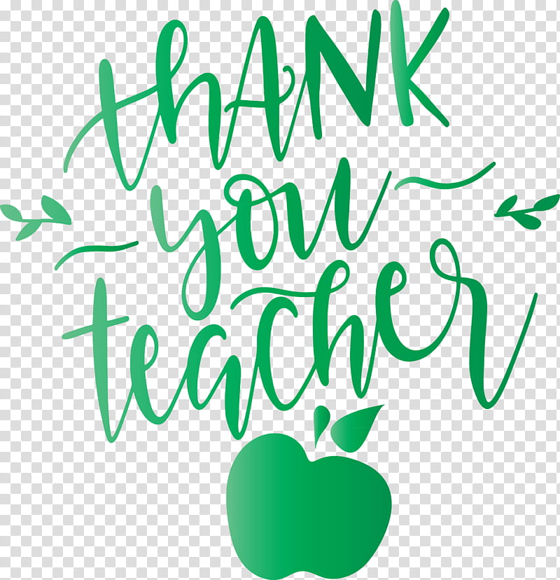 Teachers Day Thank You, Leaf, Plant Stem, Logo, Green, Line, Happiness, Meter transparent background PNG clipart