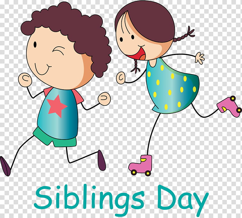 Happy Siblings Day, Cartoon, Sharing, Line, Child, Playing With Kids transparent background PNG clipart