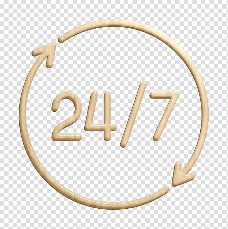 Clock icon 24 hours icon Customer service icon, Brass, Meter, Number, Jewellery, Human Body transparent background PNG clipart