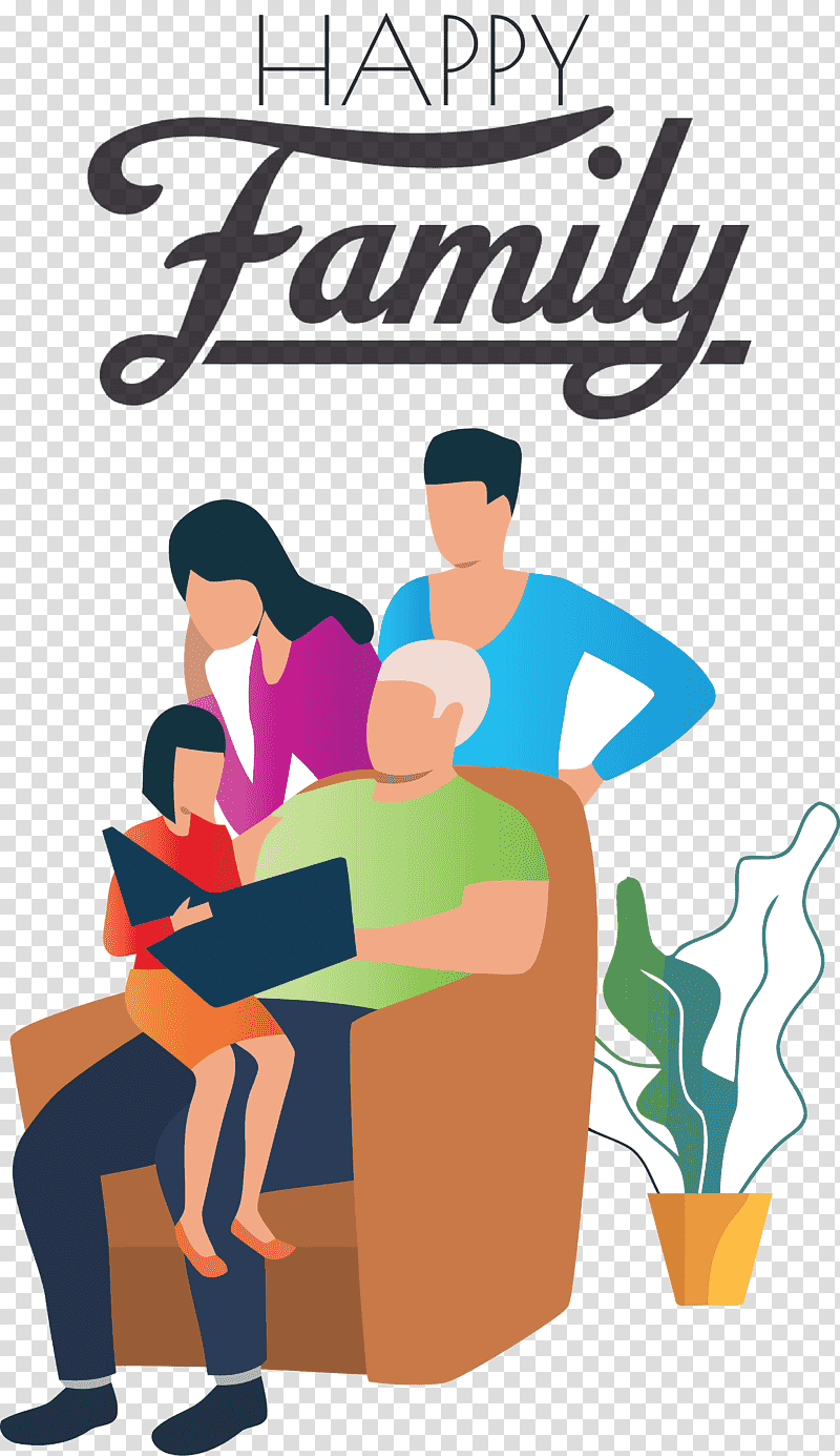 Family Day Happy Family, Big, Daughter, Cartoon transparent background PNG clipart