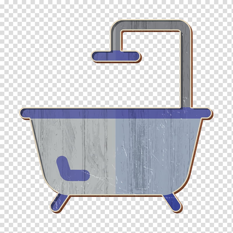 Shower icon Bathroom icon Morning Routine icon, Cobalt Blue, Furniture, Shelf, Purple, Angle, Microsoft Azure, Table transparent background PNG clipart
