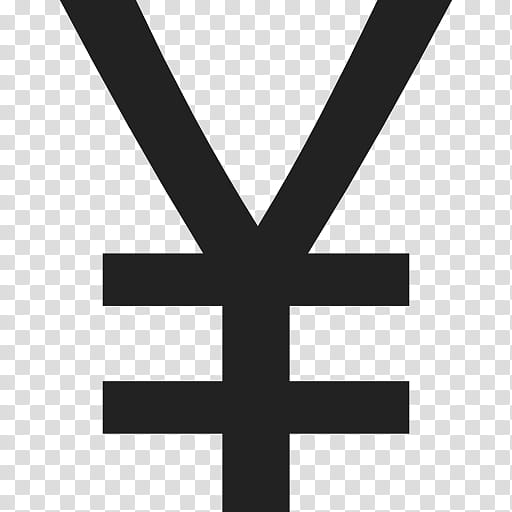 Cross Symbol, Yen Sign, Renminbi, Japanese Yen, Currency Symbol, Finance, Line, Black And White transparent background PNG clipart