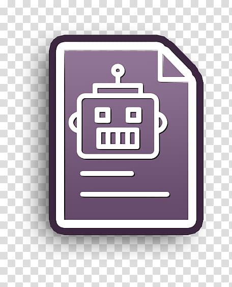 Document icon Robots icon Robot icon, Violet, Purple, Line, Technology, Logo, Square, Sign transparent background PNG clipart