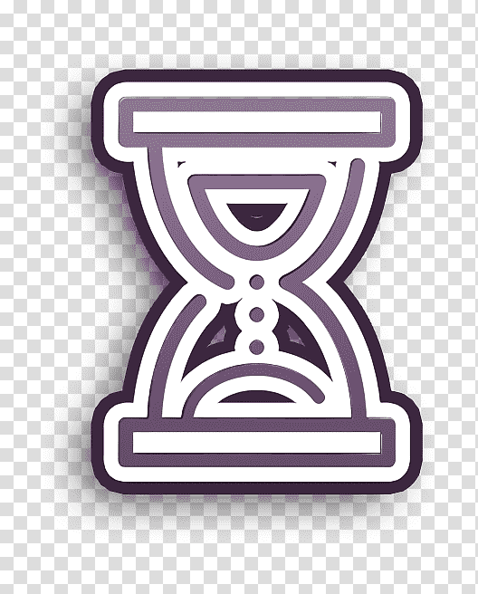 Hourglass icon icon Hour icon, Web Data Analytics Icon, Logo, Symbol, Line, Meter, Purple transparent background PNG clipart