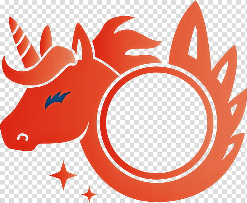 unicorn frame, Red, Horn transparent background PNG clipart