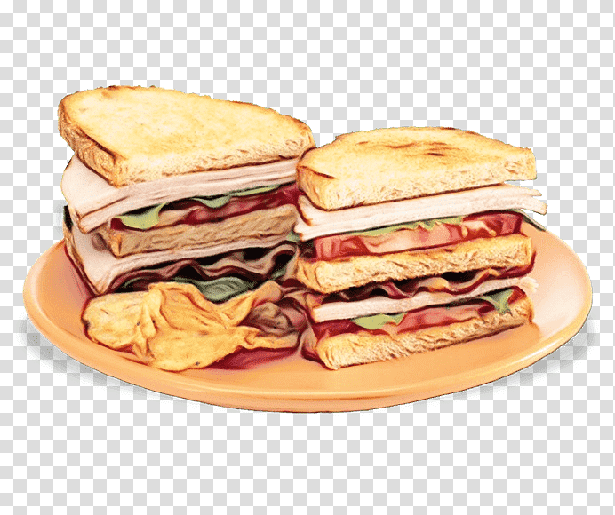 cheeseburger breakfast junk food kids' meal turkey ham, Watercolor, Paint, Wet Ink, Kids Meal, Breakfast Sandwich, Ham Sandwich transparent background PNG clipart