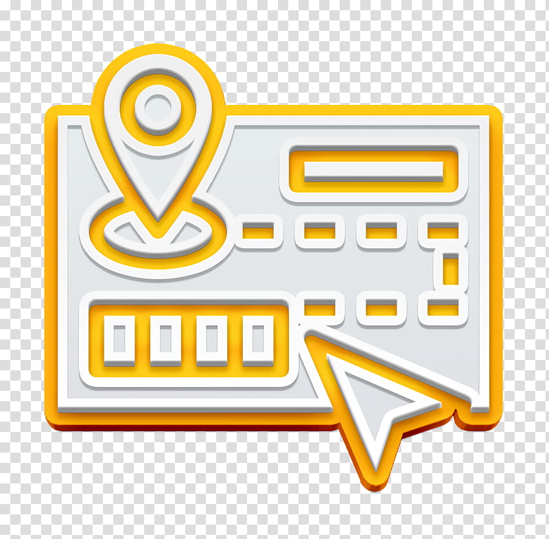 Map icon Guide icon Navigation and Maps icon, Text, Yellow, Logo, Symbol, Sign, Signage, Emblem transparent background PNG clipart