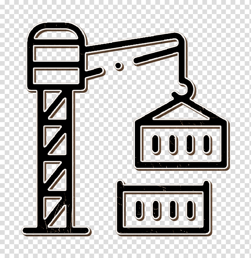 Industry icon Crane icon Container icon, Transport, Intermodal Container, Logistics, Plain Text, Freight Transport transparent background PNG clipart