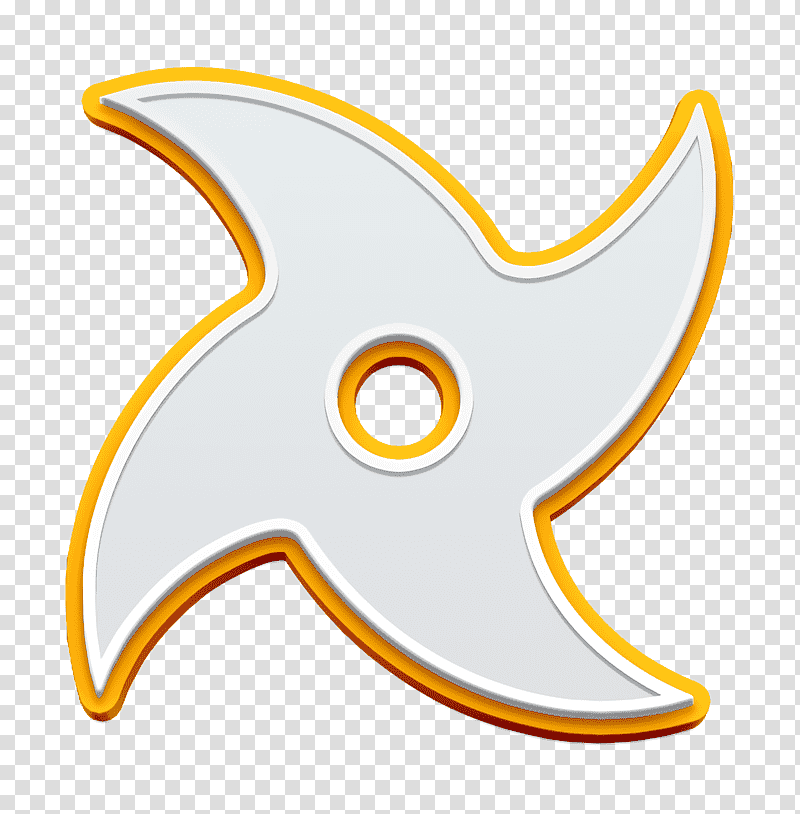 Japan icon weapons icon Ninja icon, Cartoon, Logo, Yellow, Meter, Crescent, Science transparent background PNG clipart