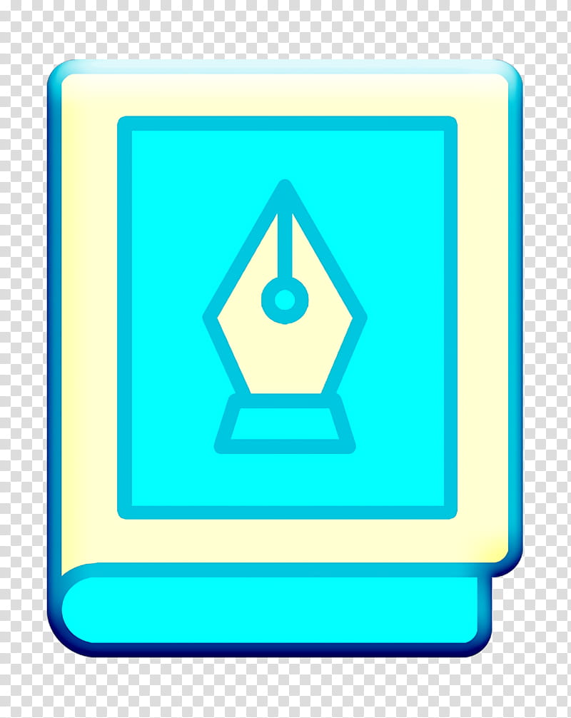 Book icon Creative icon Writing tools icon, Turquoise, Aqua transparent background PNG clipart