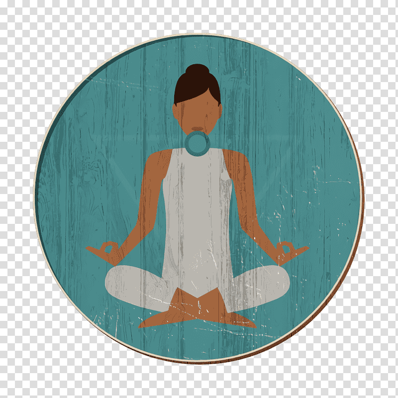 Yoga icon Meditation icon Lotus position icon, Turquoise, Microsoft Azure transparent background PNG clipart