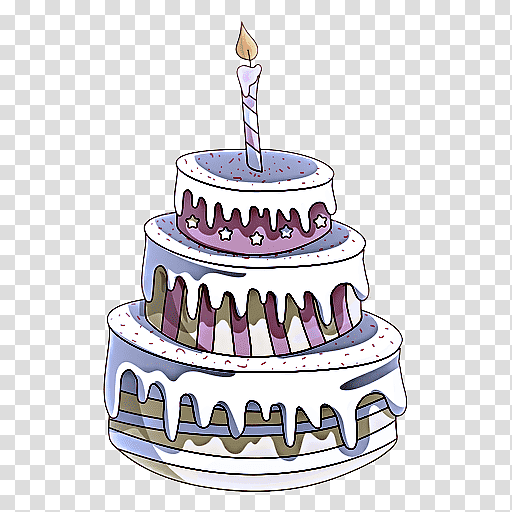 Birthday cake, Buttercream, Baked Good, Meter, Baking, Purple, Birthday transparent background PNG clipart