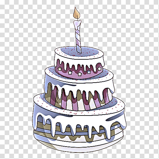 purple birthday cake clip art